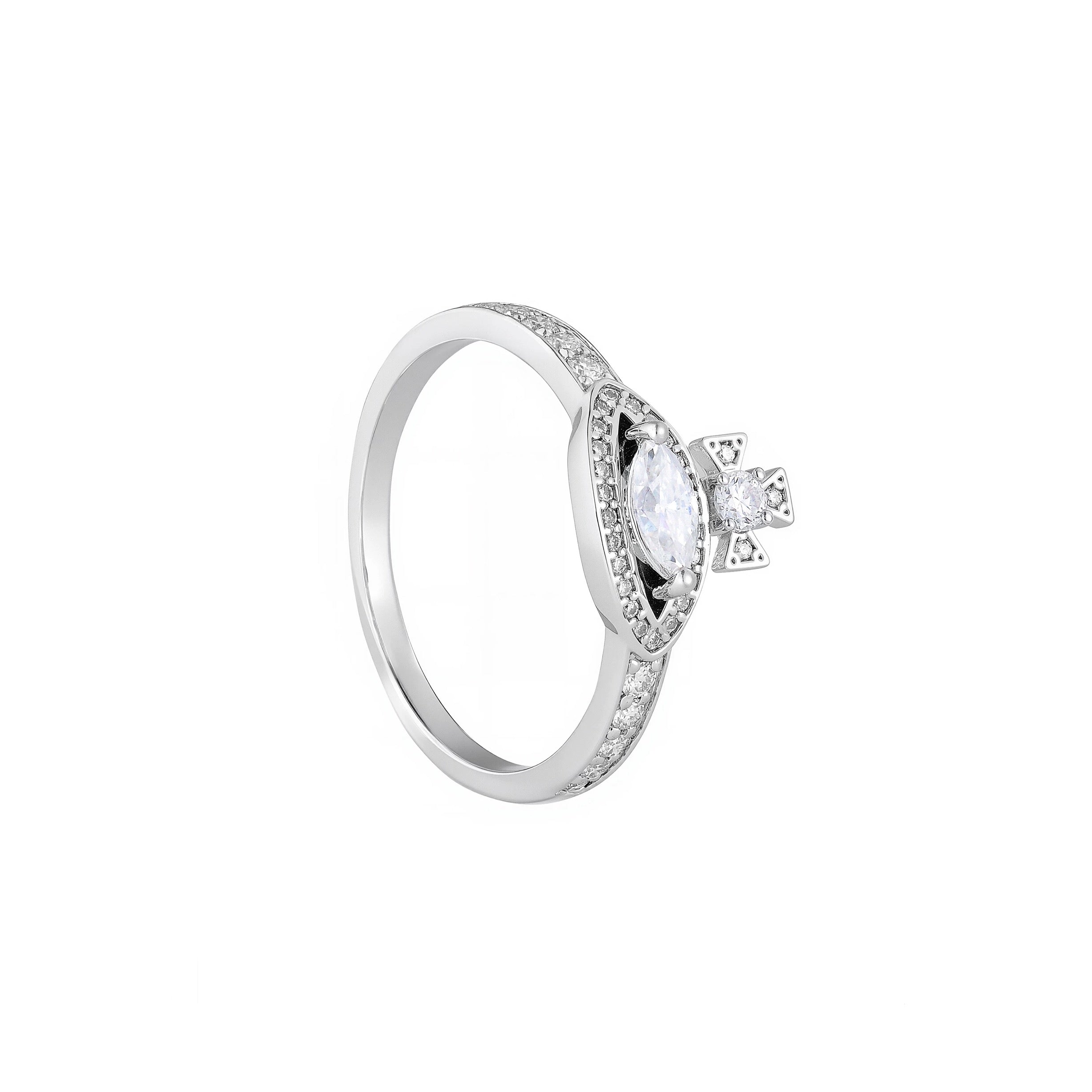 CRYSTAL SIN – Bague Saturne en Moissanite VVS1 et Argent 925