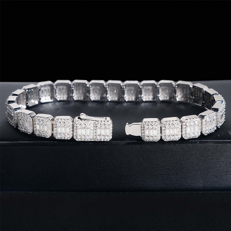 FUJO - Bracelet coupe baguette 9 mm en Moissanite VVS1 - Argent 925