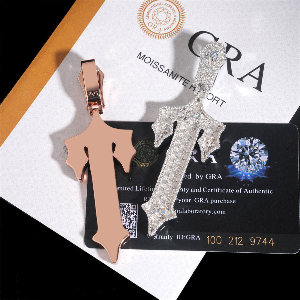 ZARLAS - Pendentif "T" Moissanite VVS1 - Argent 925