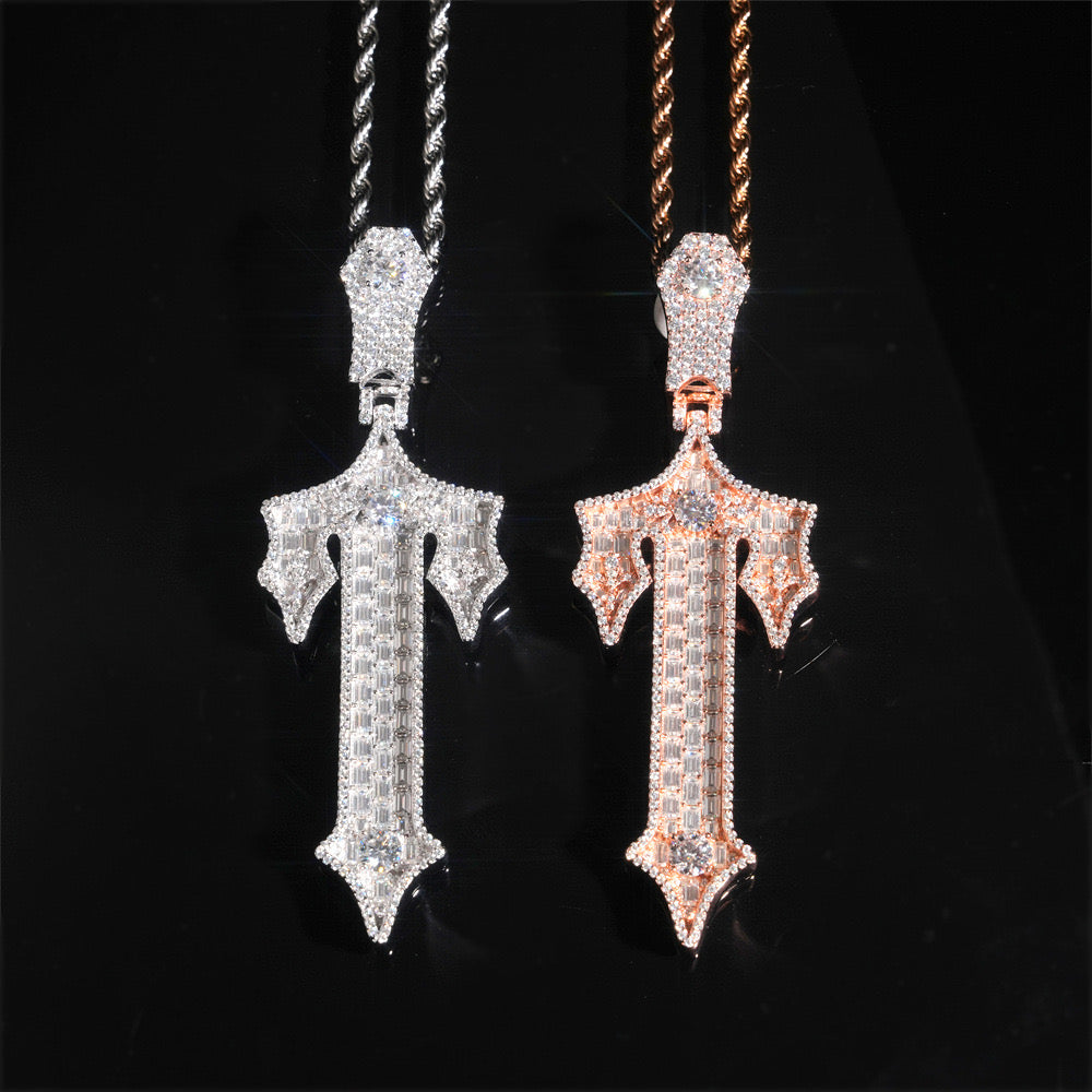 ZARLAS - Pendentif "T" Moissanite VVS1 - Argent 925