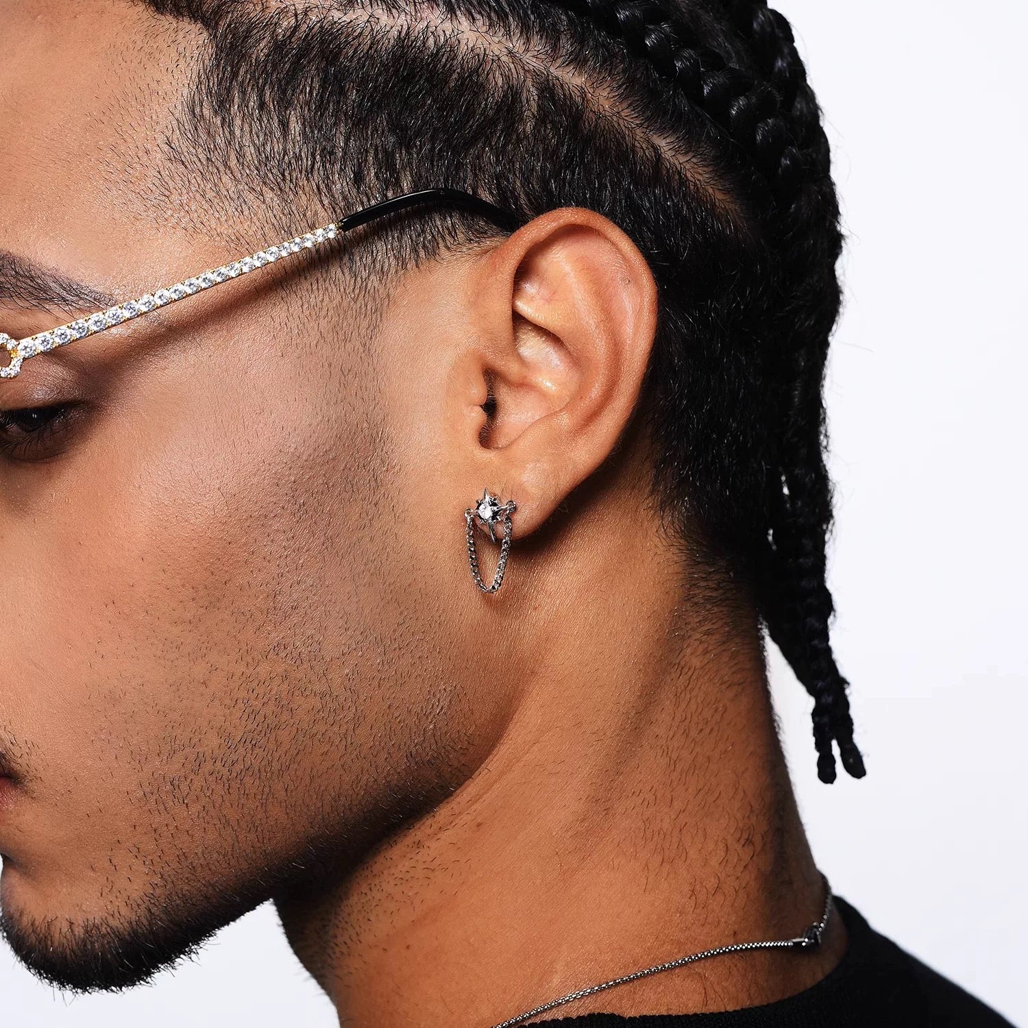 DARK SERPENT – Boucles d’oreilles Chaîne 12 mm en Argent 999