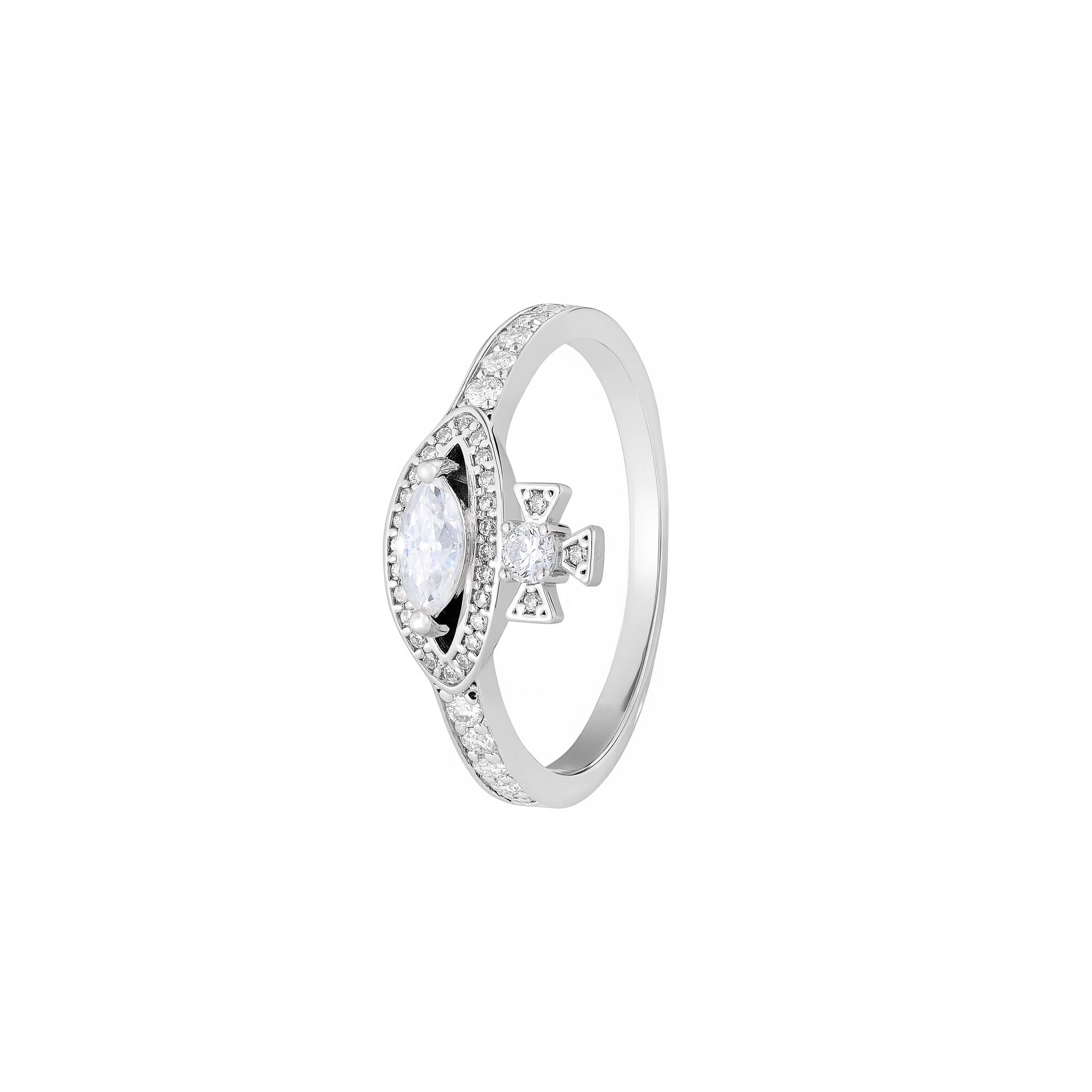 CRYSTAL SIN – Bague Saturne en Moissanite VVS1 et Argent 925
