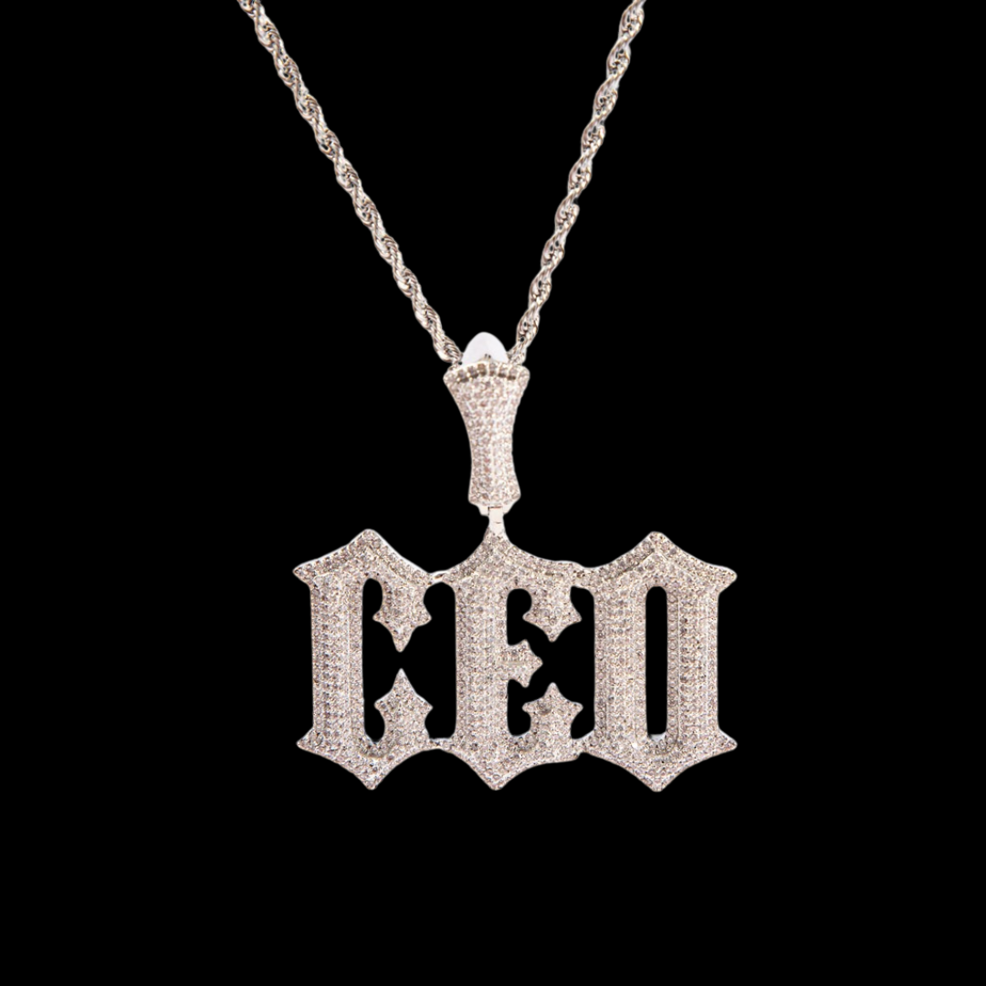 DRILO - Chaîne torsadée avec Pendentif Lettre Personnalisable Micro-Incrusté - Or