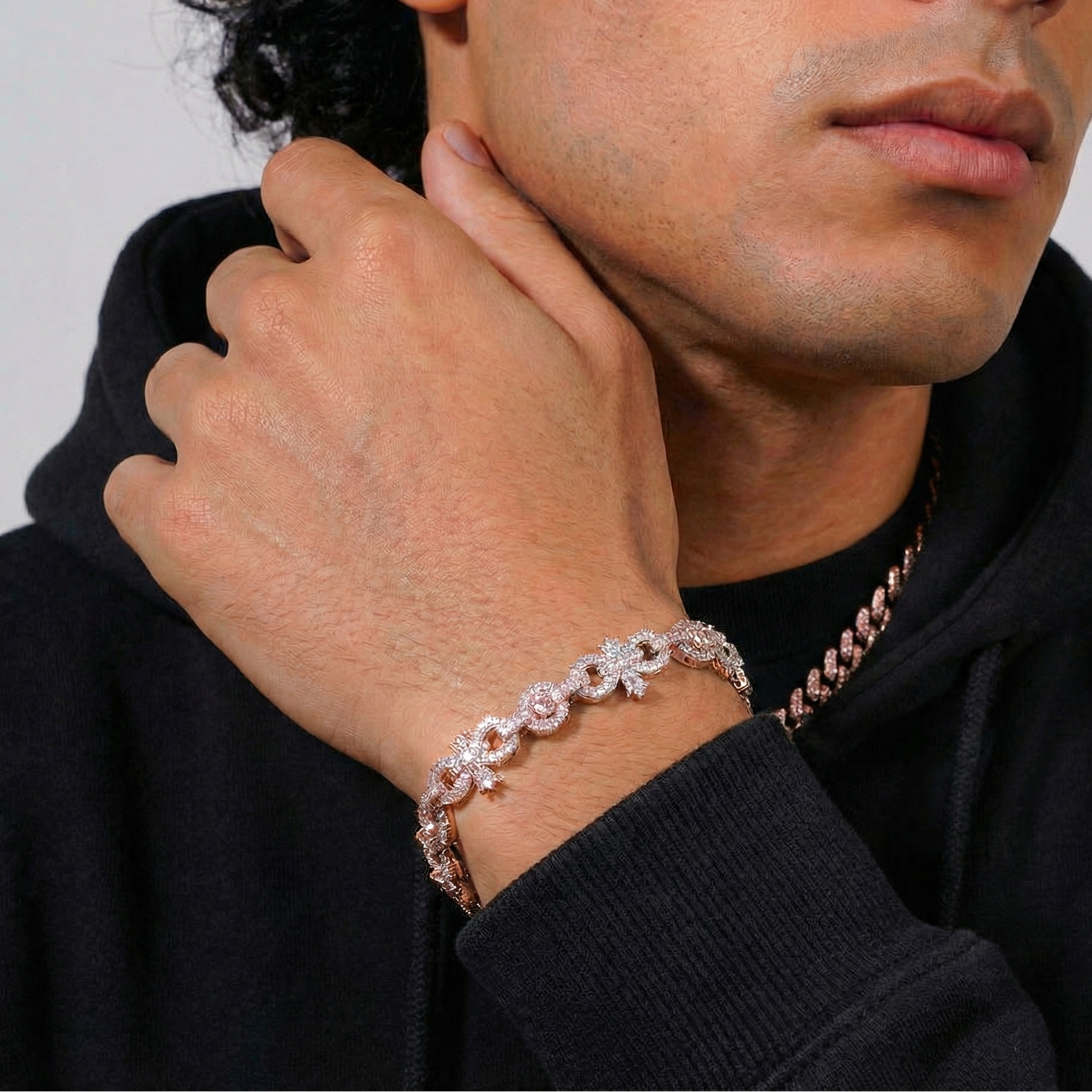 ZAMO - Bracelet En Croix 10 mm en Moissanite VVS1 - Argent 925