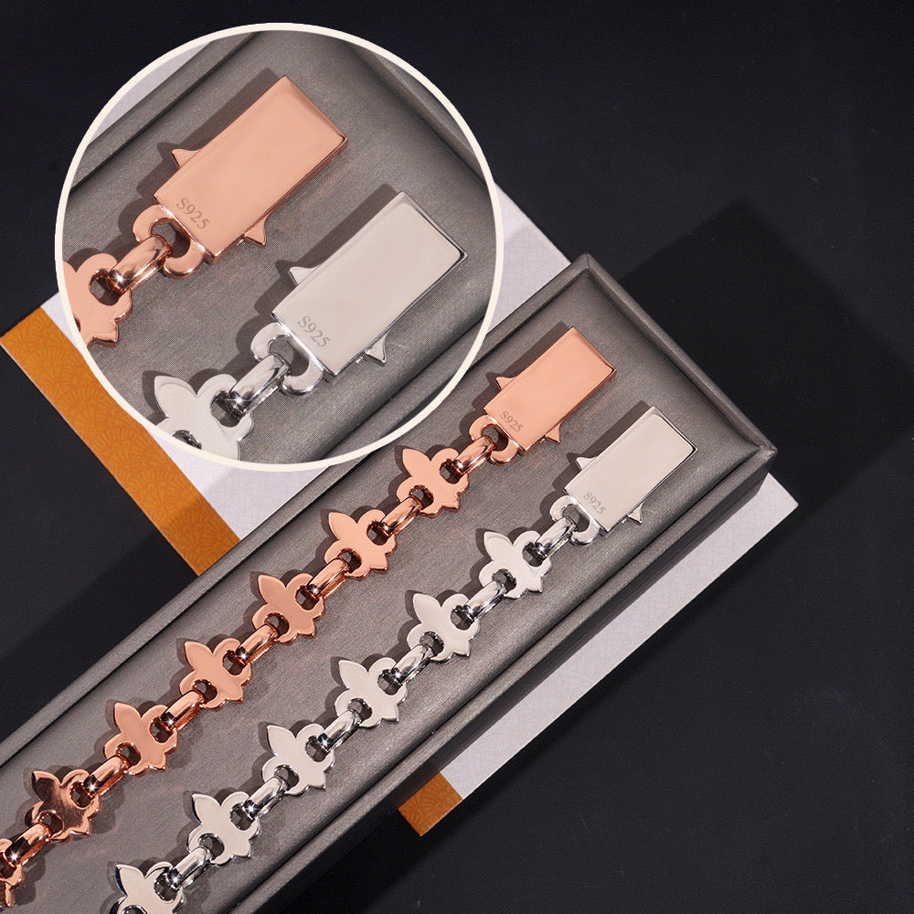 LYSSA - Bracelet Fleur de Lys 16 mm Moissanite VVS1 - Argent 925