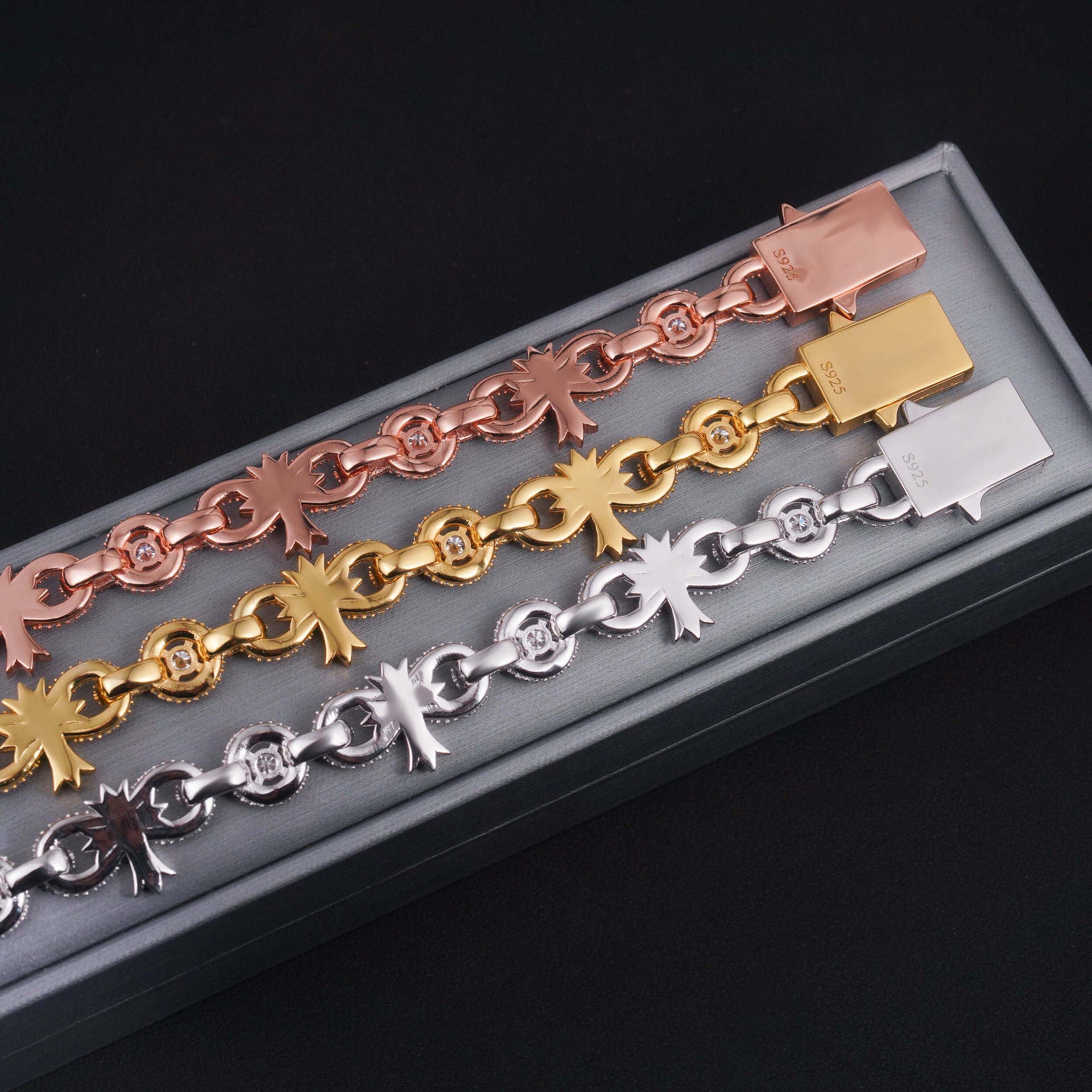 ZAMO - Bracelet En Croix 10 mm en Moissanite VVS1 - Argent 925