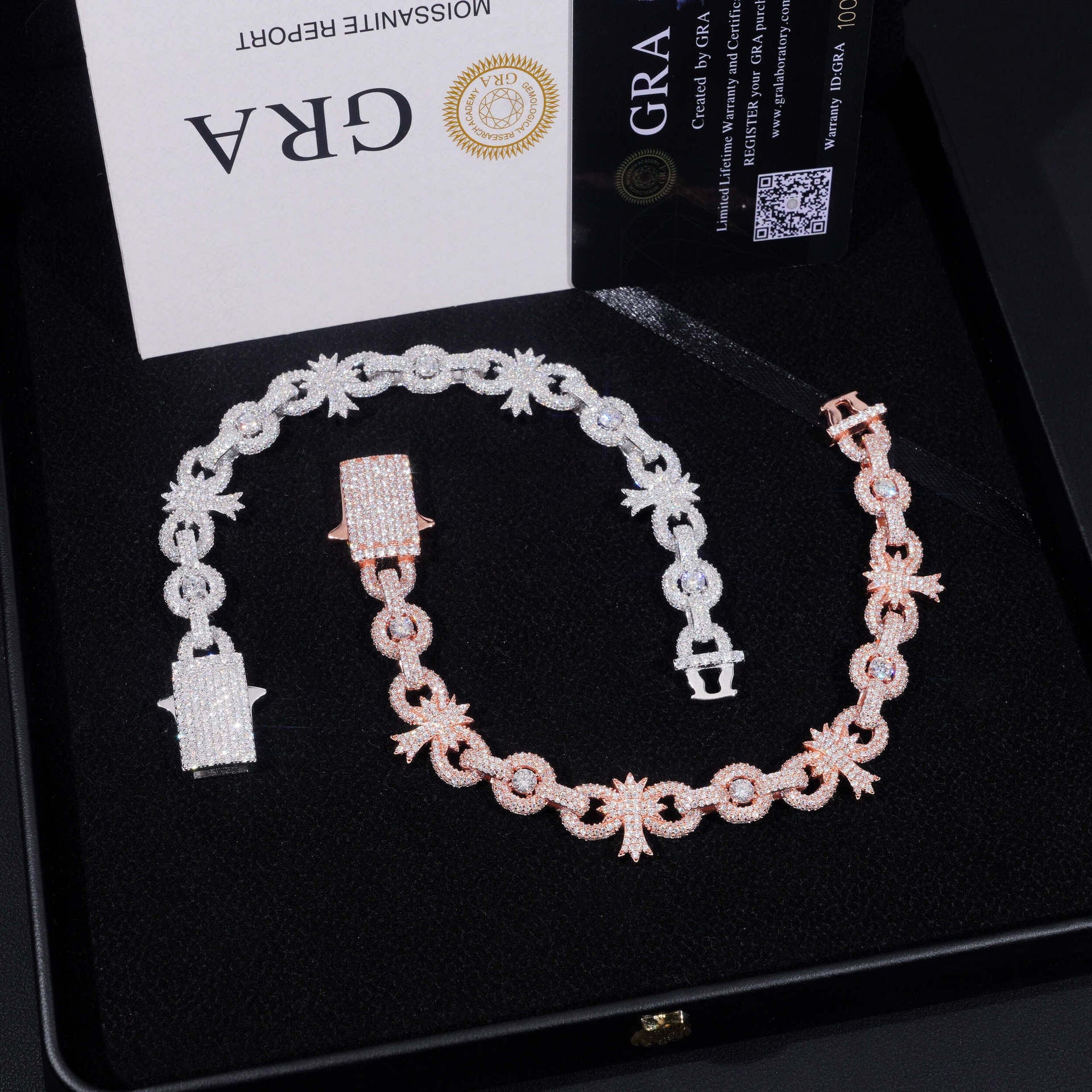 ZAMO - Bracelet En Croix 10 mm en Moissanite VVS1 - Argent 925