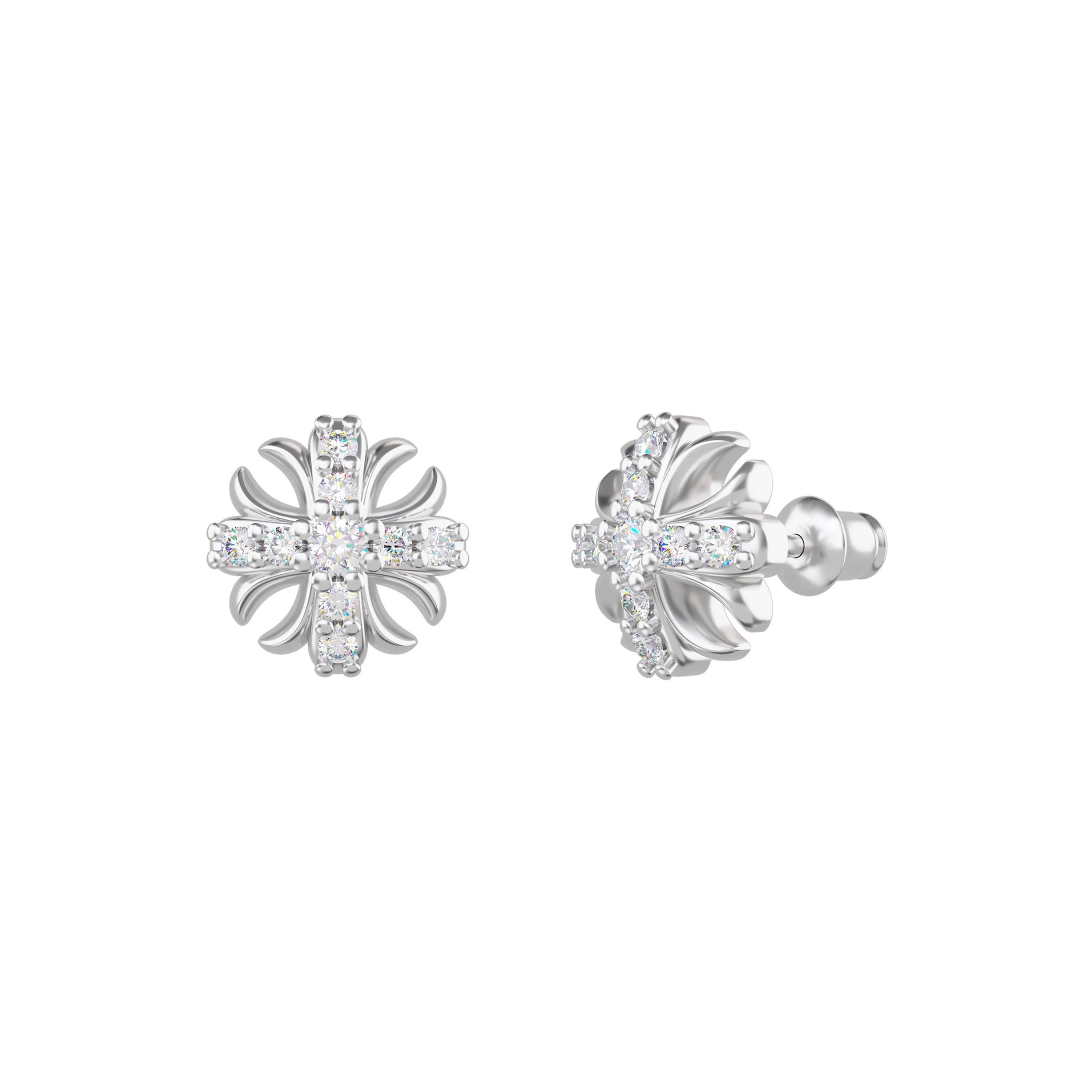 NOCTIS CROSS – Boucles d’oreilles Croix 9 mm en Moissanite VVS1 et Argent 925