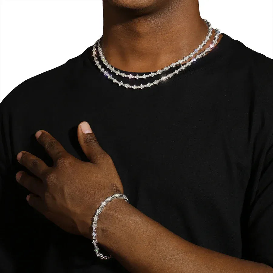 FRYSA - Collier + Bracelet de Tennis Rose 3 mm - Or