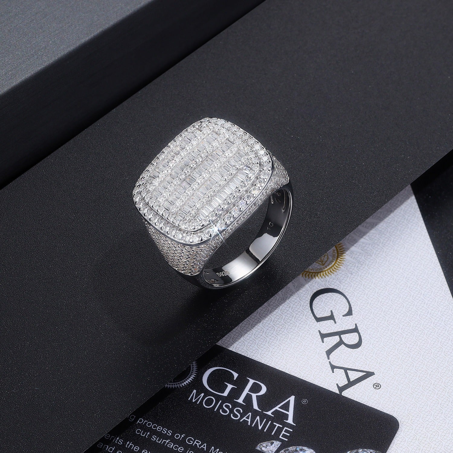 KARNO - Bague Carrée 22 mm Moissanite VVS1 - Argent 925