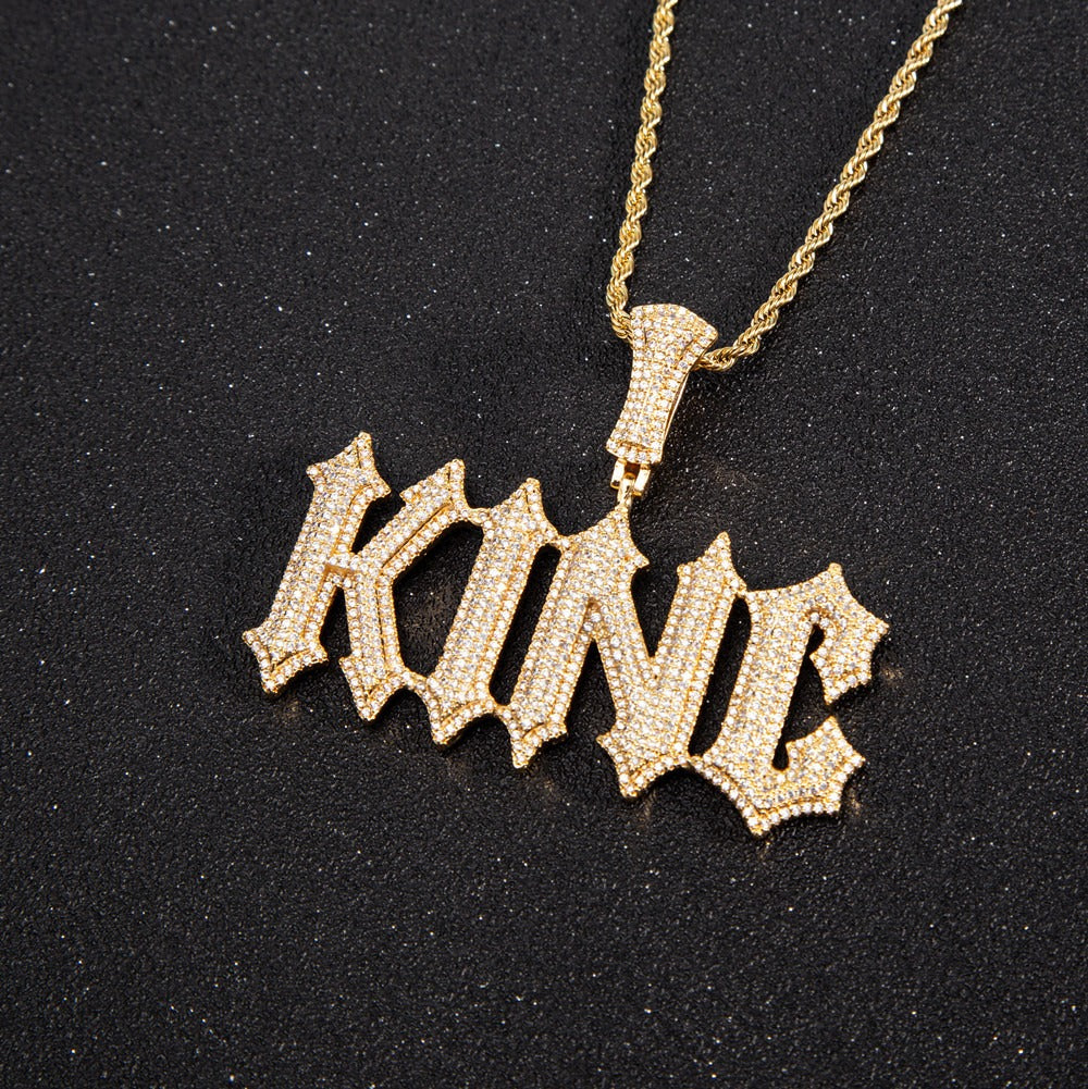 DRILO - Chaîne torsadée avec Pendentif Lettre Personnalisable Micro-Incrusté - Or