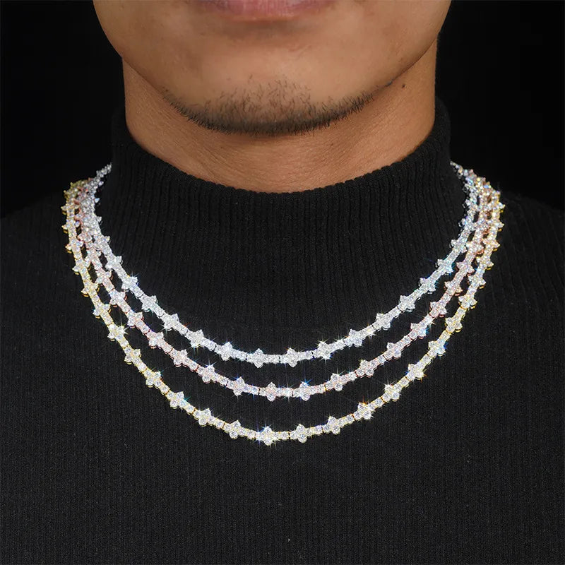 FRYSA - Collier de Tennis Rose Moissanite VVS1 - Argent 925