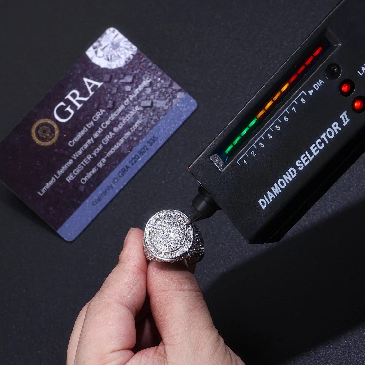 LUNO - Bague Ronde Moissanite VVS1 10 mm - Argent 925