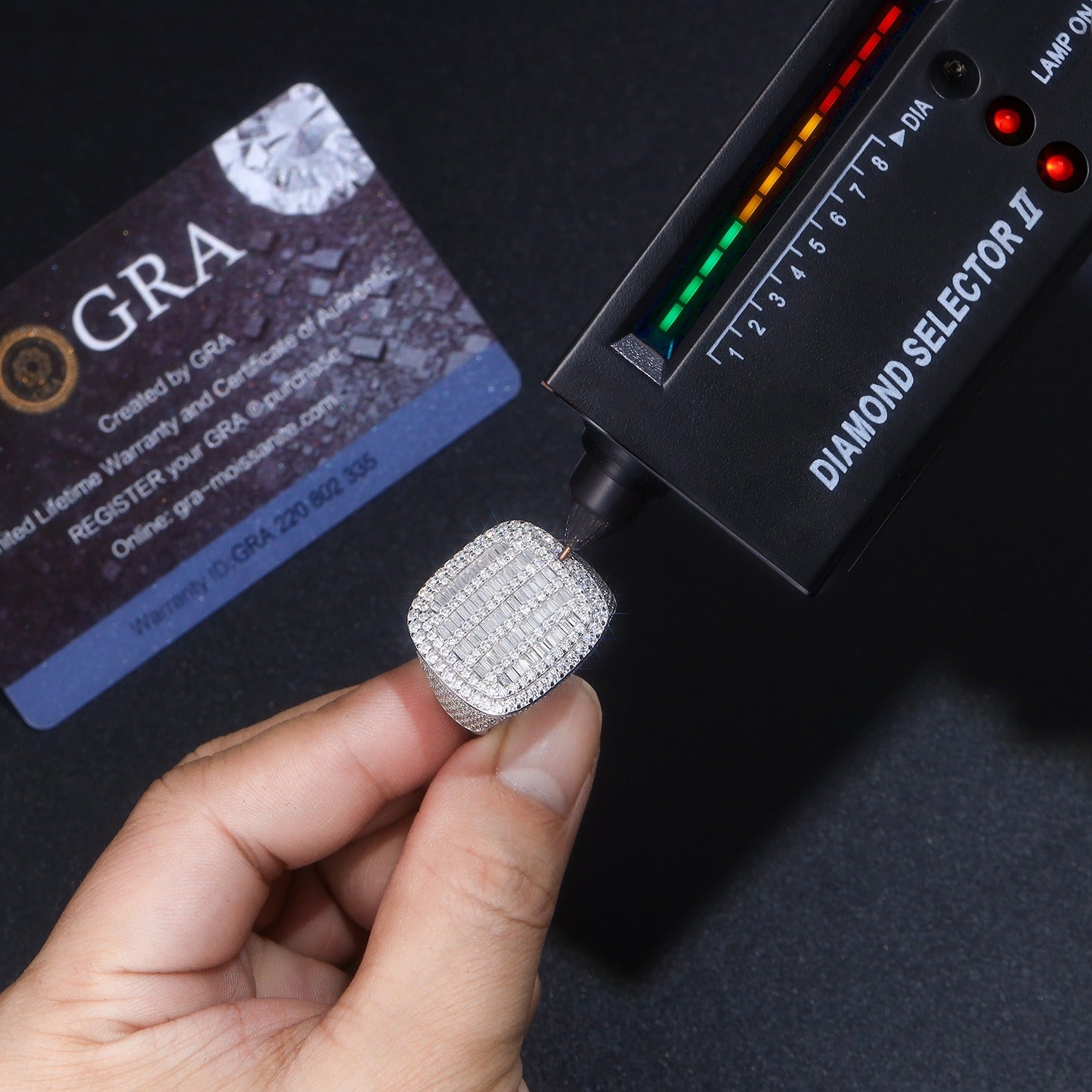 KARNO - Bague Carrée 22 mm Moissanite VVS1 - Argent 925