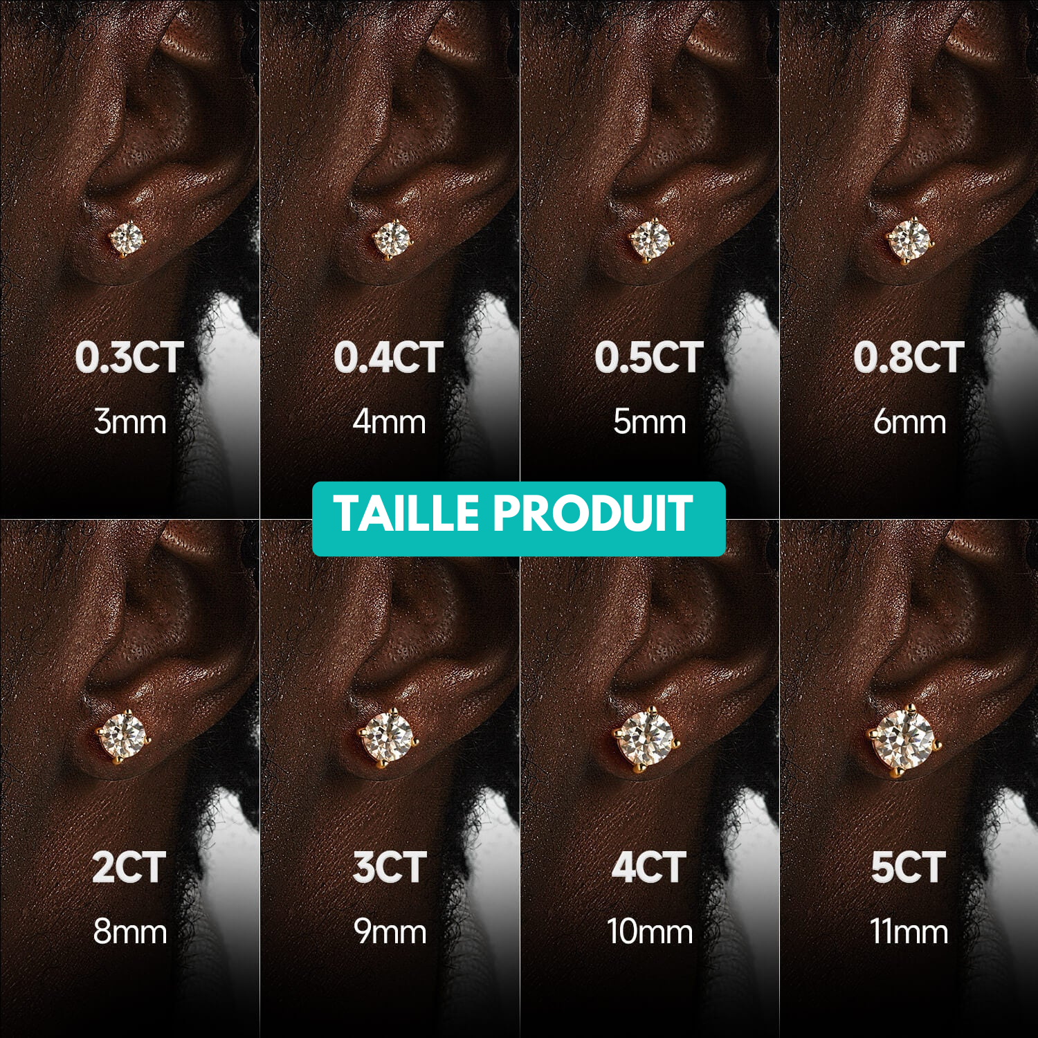 SIRIUS - Puces d'Oreilles - Moissanite VVS1 Argent 925