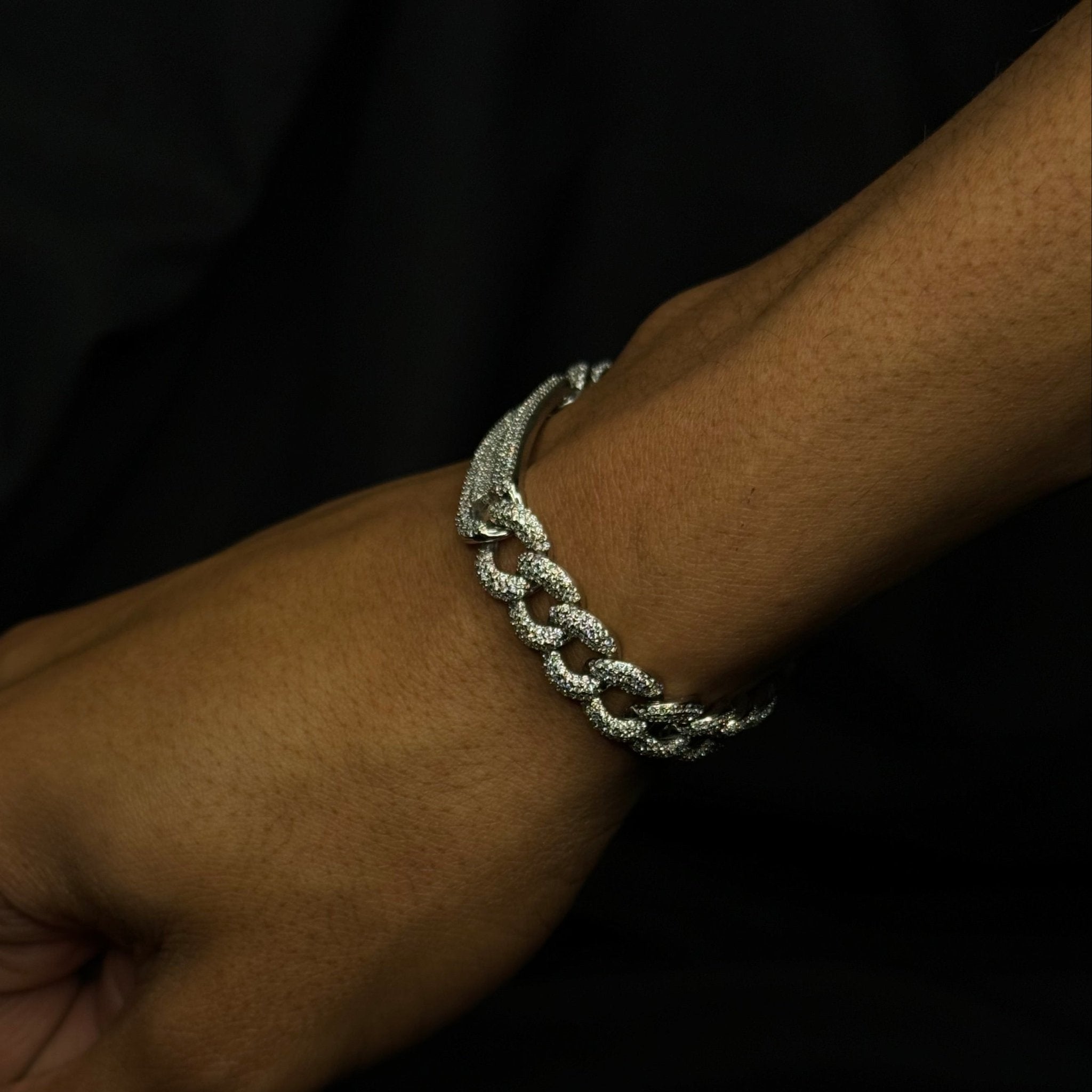 ALYCONE - Gourmette Cubaine - Or blanc - Maison Brillance