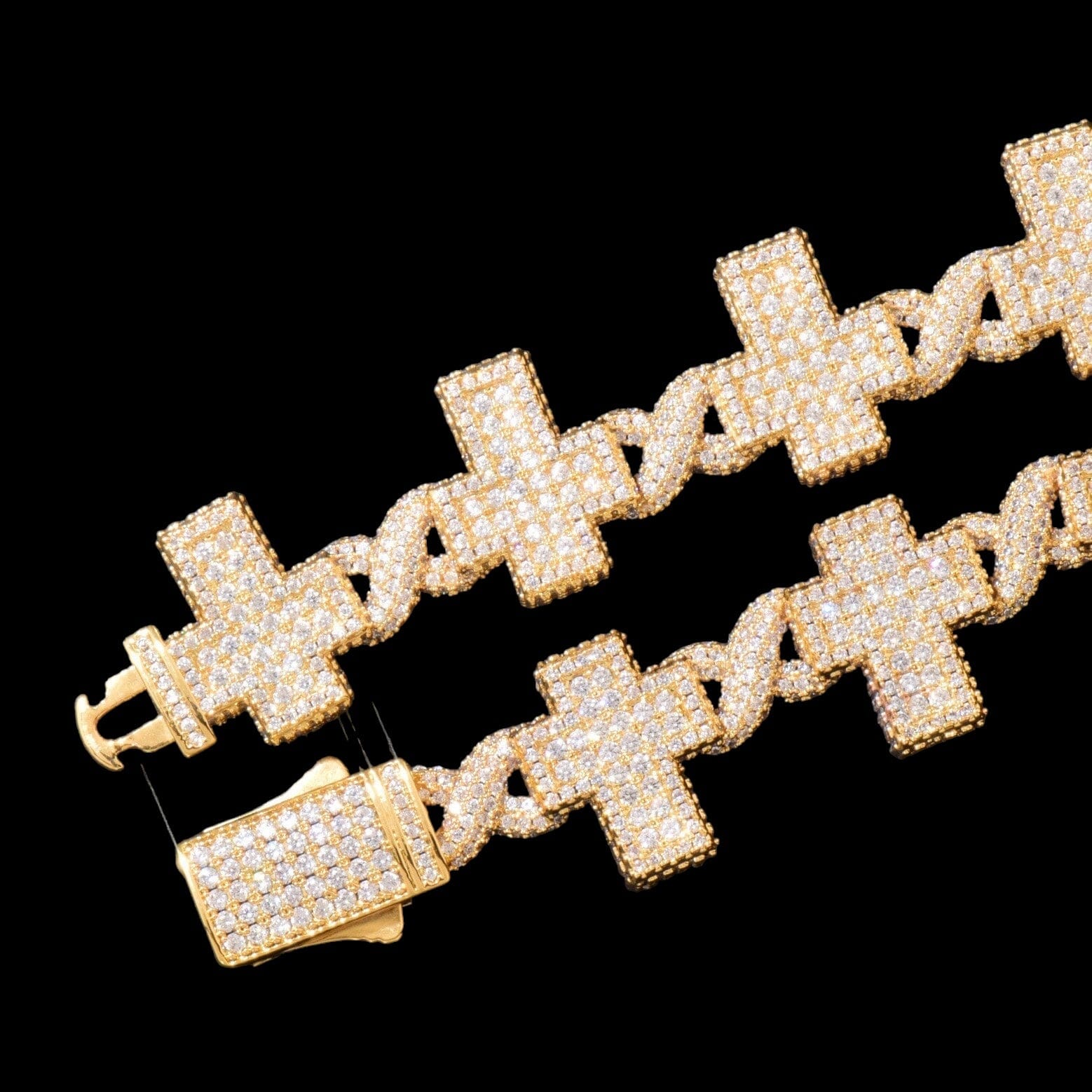 BOFOYX - Chaîne Torsadée avec Croix - Or - Maison Brillance