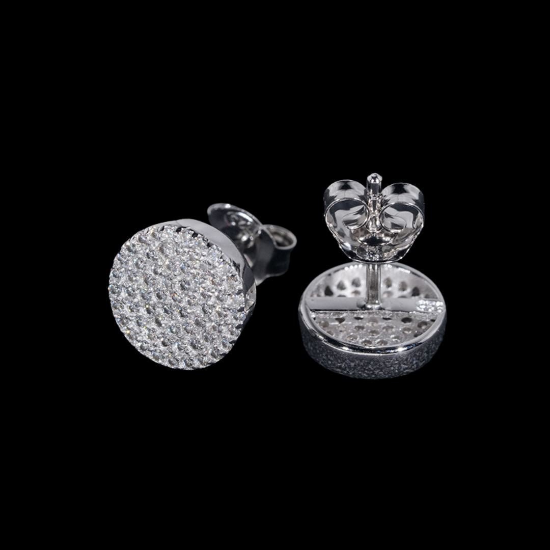 DENEB - Boucles d'oreilles rondes 10mm - Moissanite VVS1 Argent 925 - Maison Brillance