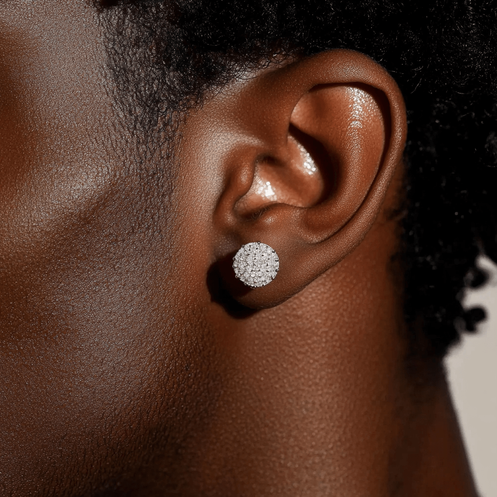 DENEB - Boucles d'oreilles rondes 10mm - Moissanite VVS1 Argent 925 - Maison Brillance