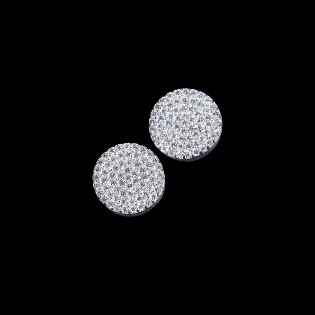 DENEB - Boucles d'oreilles rondes 10mm - Moissanite VVS1 Argent 925 - Maison Brillance