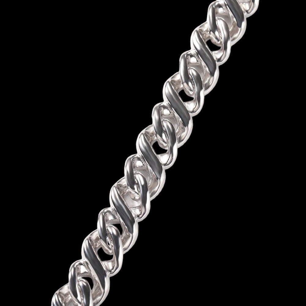 DORINY - Bracelet Cubain torsadée - Or blanc - Maison Brillance