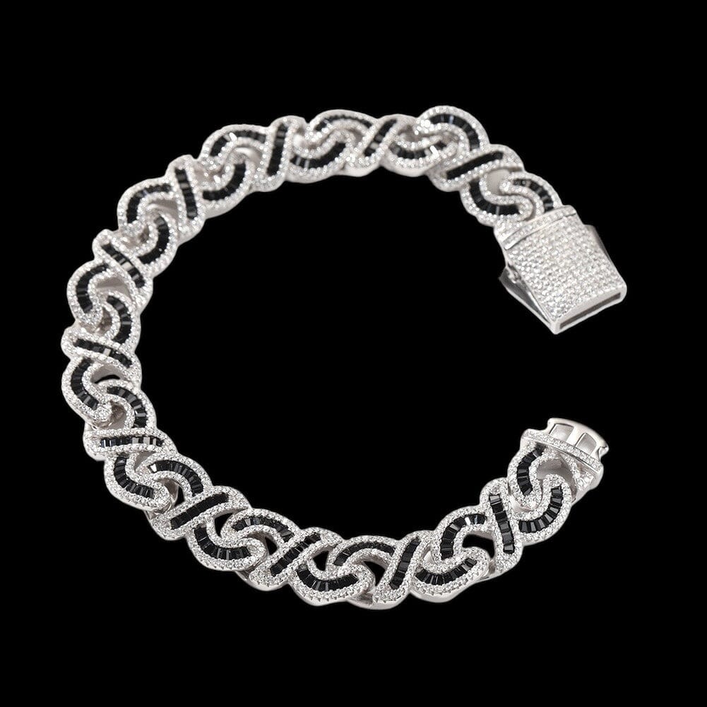 DORINY - Bracelet Cubain torsadée - Or blanc - Maison Brillance