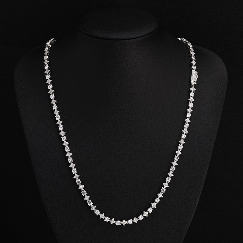 ETOILEX - Collier Étoile 6mm - Or blanc - Maison Brillance