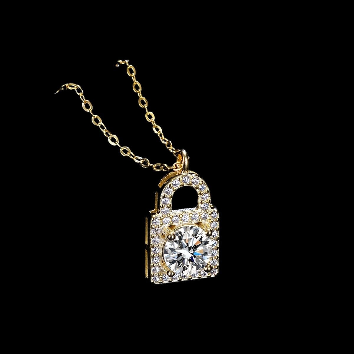 GAROX - Chaîne avec Pendentif Cadenas - Moissanite VVS1 Argent 925 - Maison Brillance