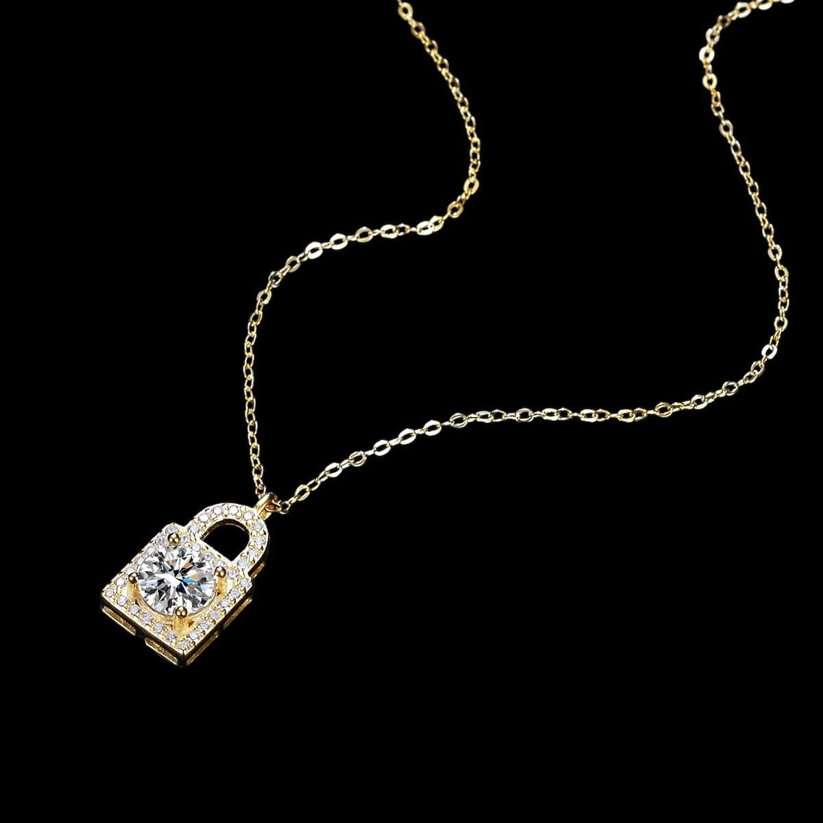 GAROX - Chaîne avec Pendentif Cadenas - Moissanite VVS1 Argent 925 - Maison Brillance