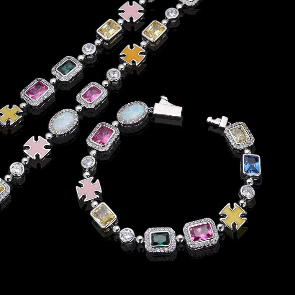 HARAS - Collier Coloré 10mm - Or Blanc - Maison Brillance