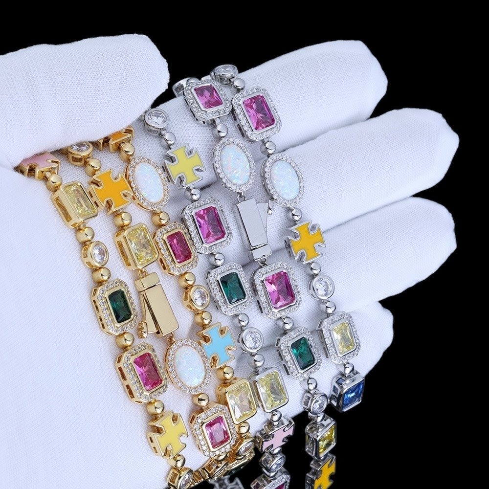 HARAS - Collier Coloré 10mm - Or Blanc - Maison Brillance