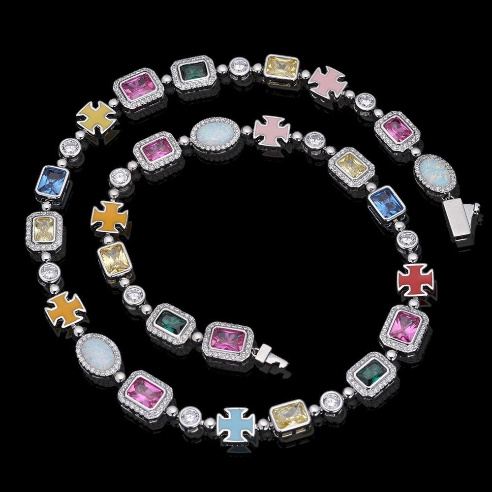 HARAS - Collier Coloré 10mm - Or Blanc - Maison Brillance