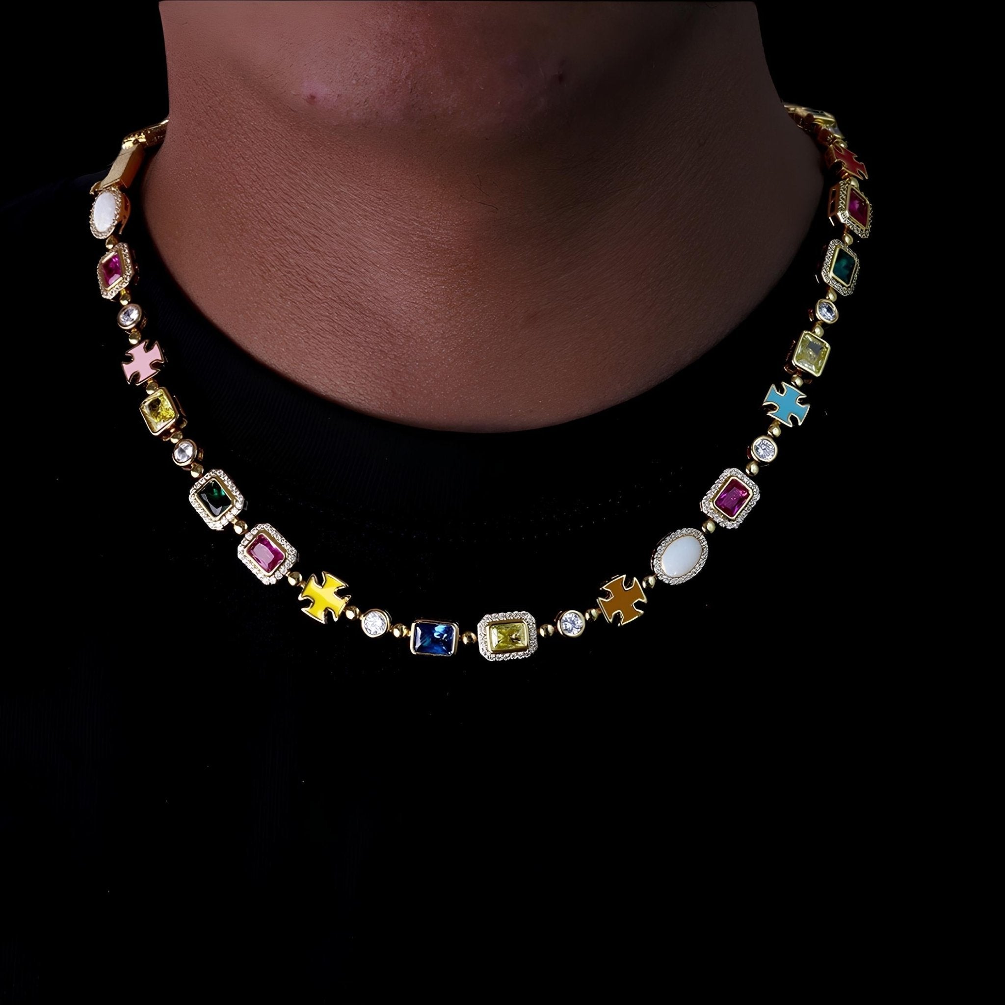 HOROS - Collier coloré 10mm - Or Jaune - Maison Brillance