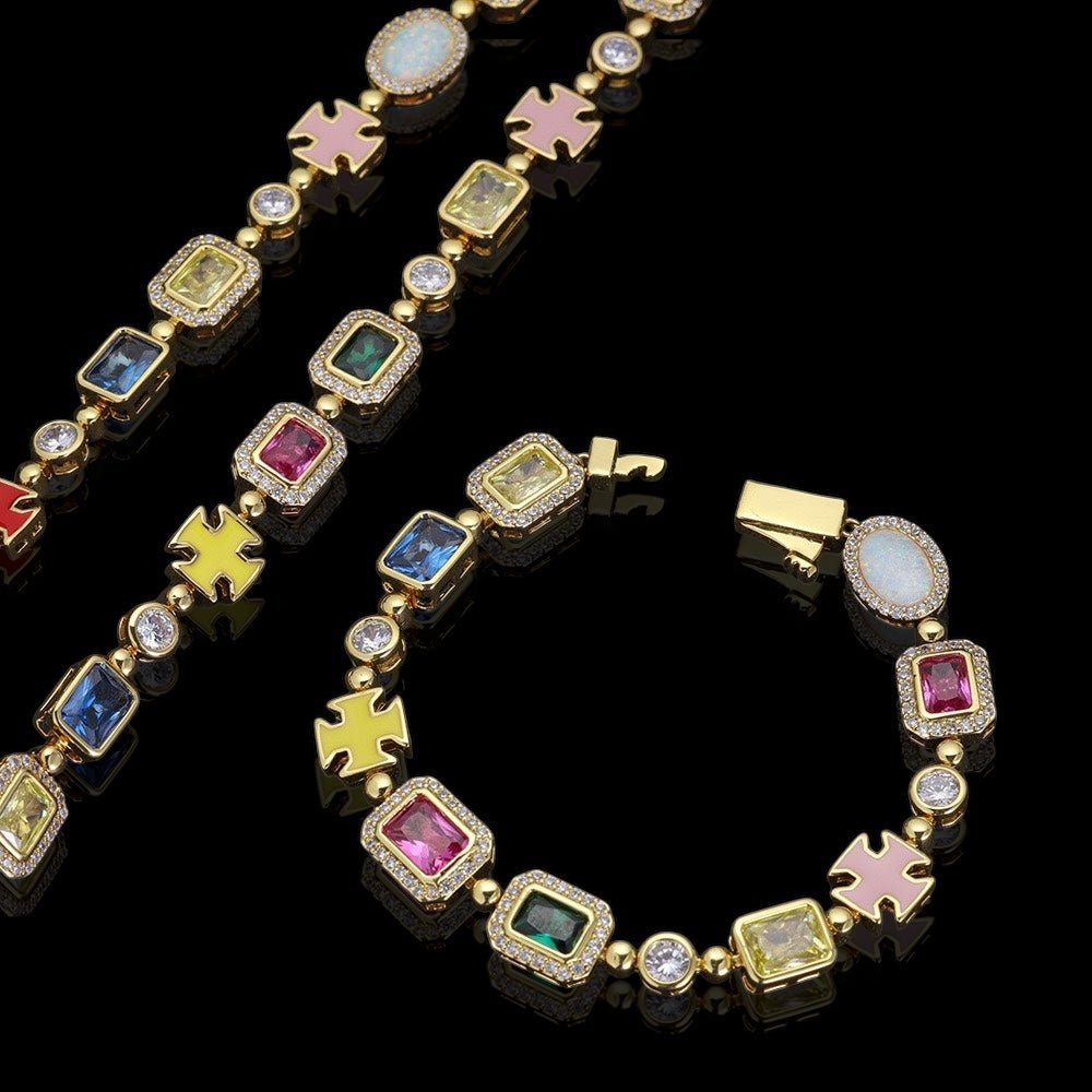 HOROS - Collier coloré 10mm - Or Jaune - Maison Brillance