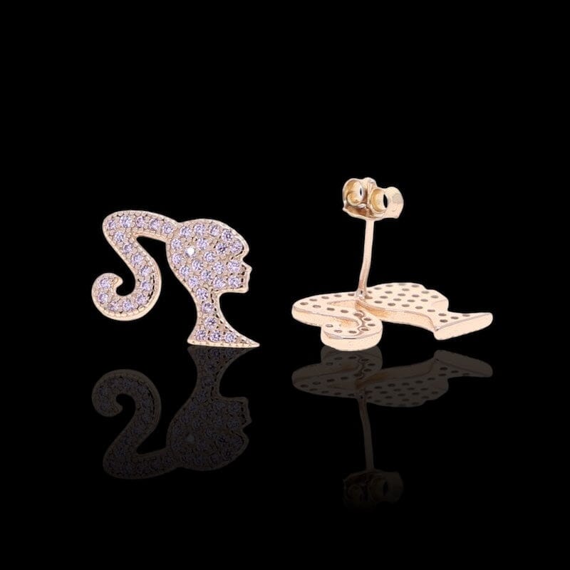 HORY - Boucle d'Oreilles Visage - Or rose - Maison Brillance