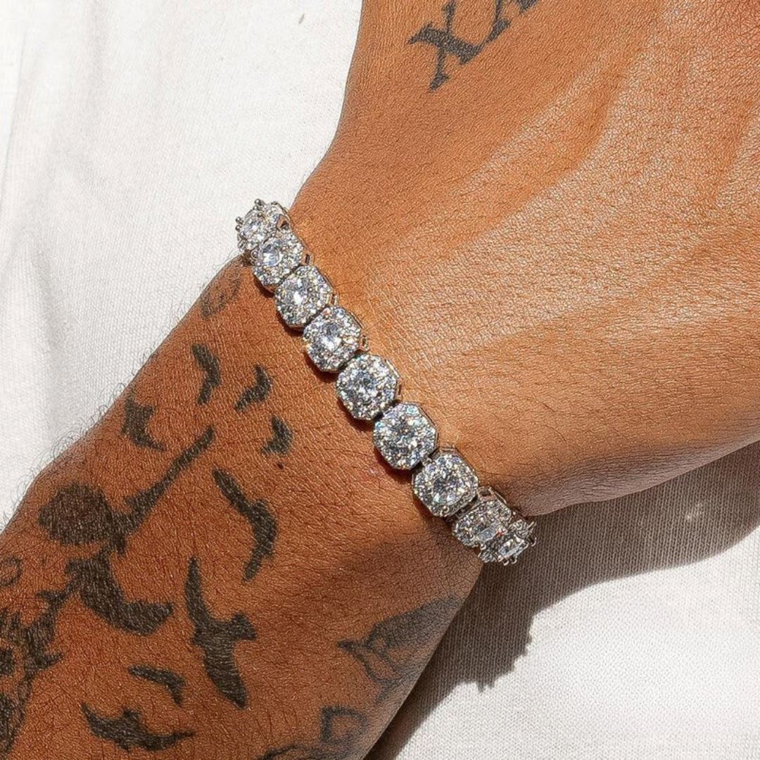 Hydra - Bracelet Cluster de Tennis 10mm - Or blanc - Maison Brillance