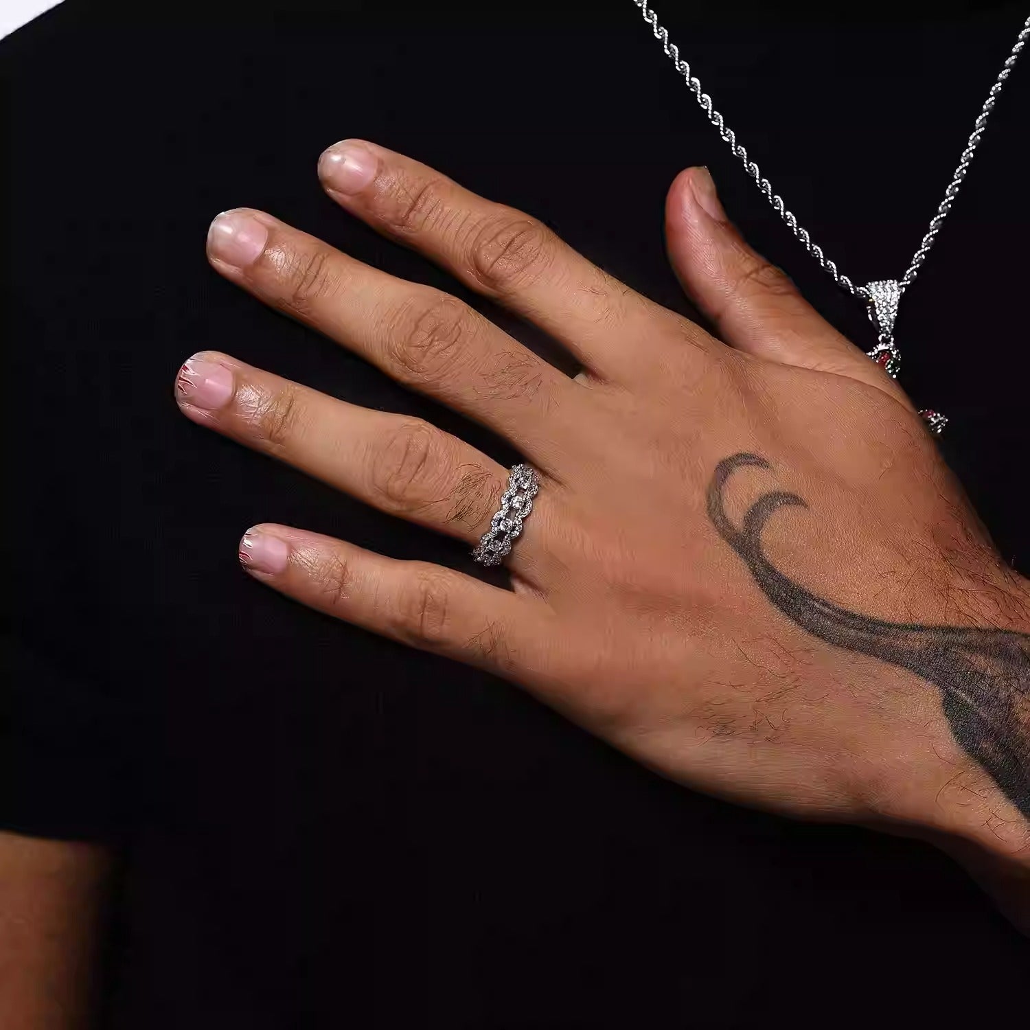 CELESTIAL LACE – Bague Ajourée en Moissanite VVS1 et Argent 925