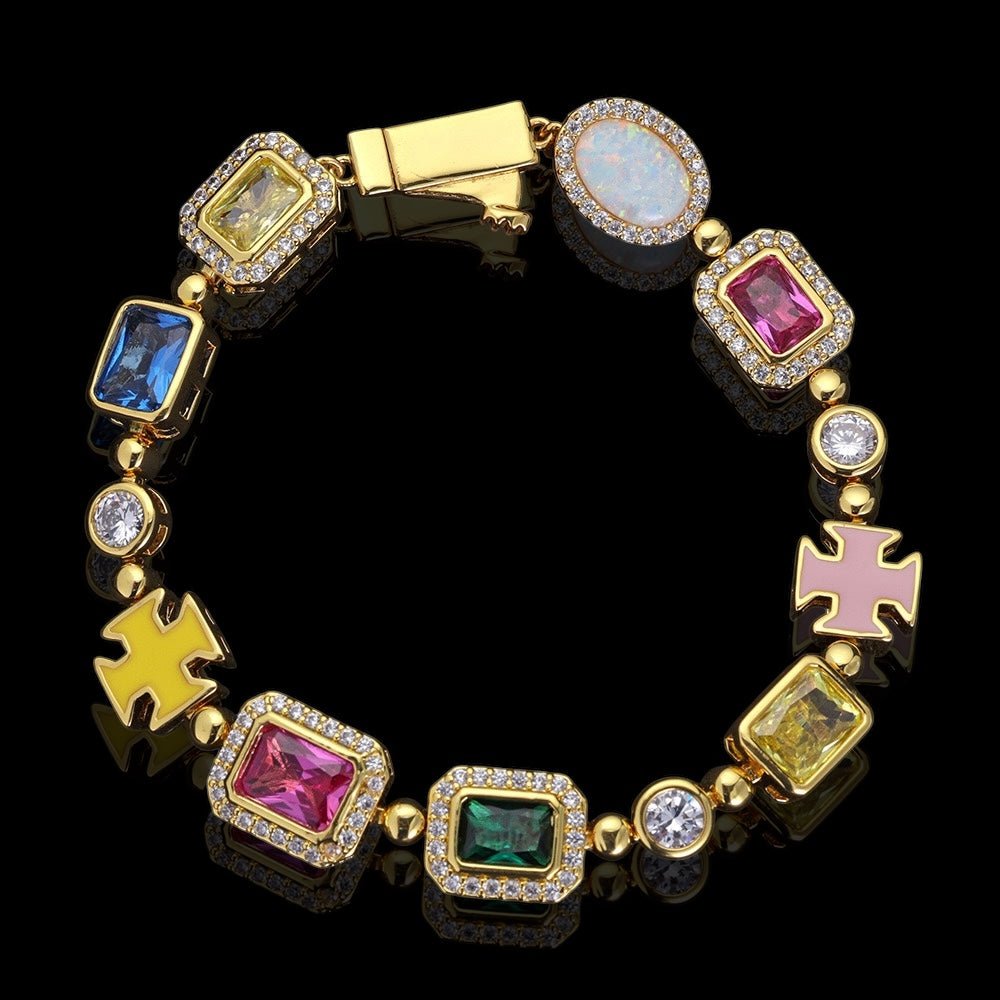 MOLMEX - Bracelet Coloré 10mm - Or Jaune - Maison Brillance