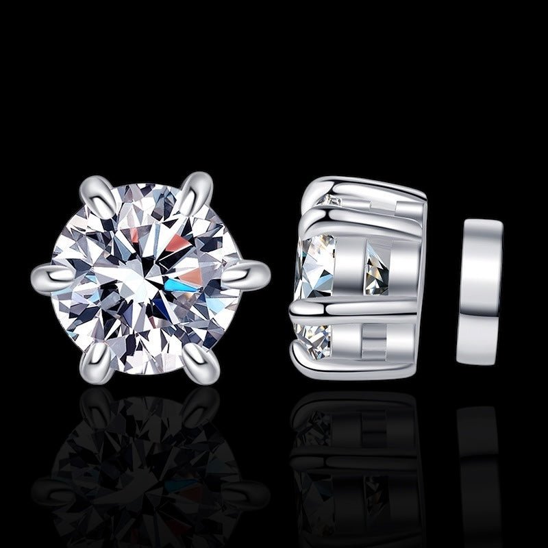 MONIX - Puces D’oreille Aimant 6,5 mm - Moissanite VVS1 Argent 925 - Maison Brillance