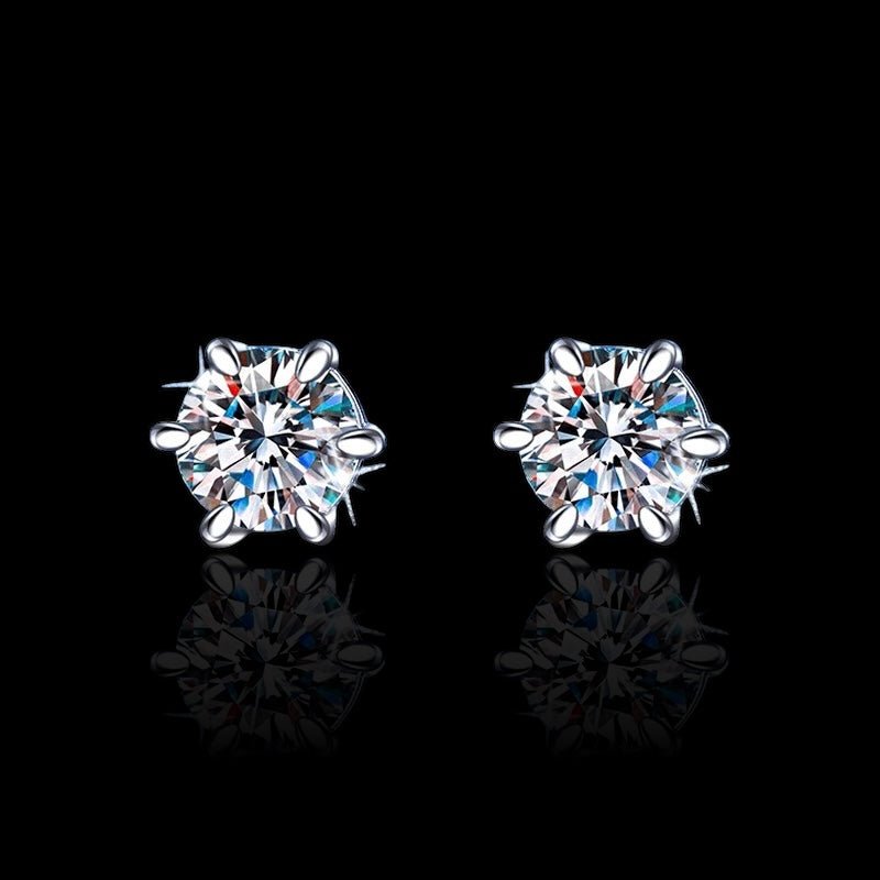 MONIX - Puces D’oreille Aimant 6,5 mm - Moissanite VVS1 Argent 925 - Maison Brillance