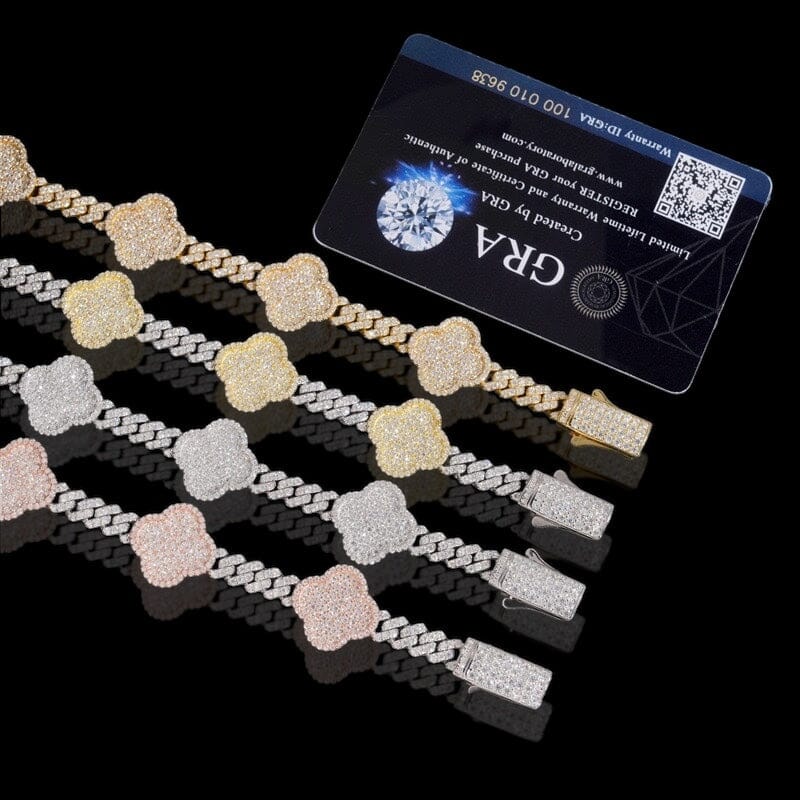 PARUS - Bracelet Trèfe Cubain - Moissanite VVS1 Argent 925 - Maison Brillance