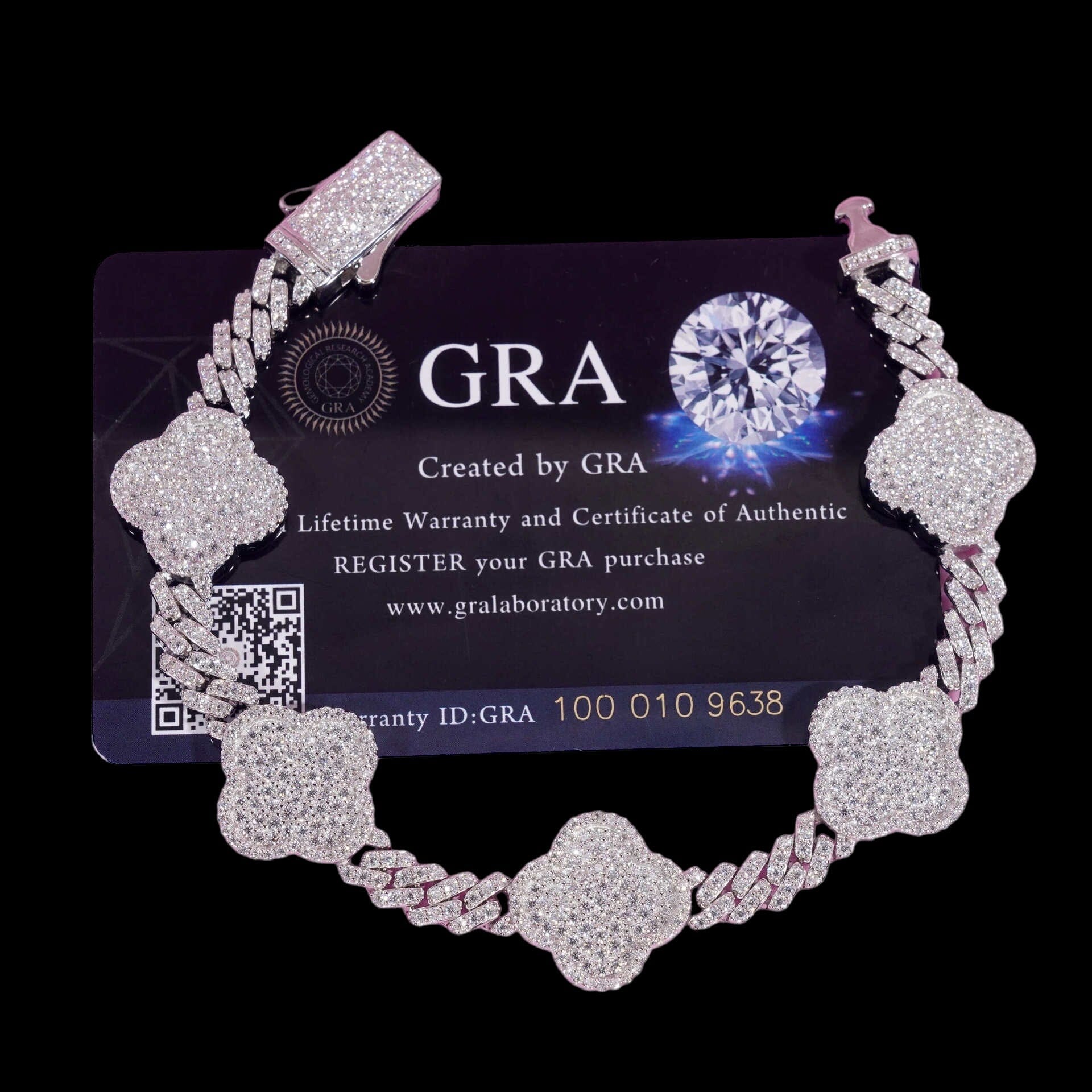PARUS - Bracelet Trèfe Cubain - Moissanite VVS1 Argent 925 - Maison Brillance