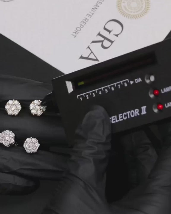 Charger la vidéo: CAPELLA - Boucles d'oreilles Géométriques 3mm en Moissanite VVS1 - Argent 925