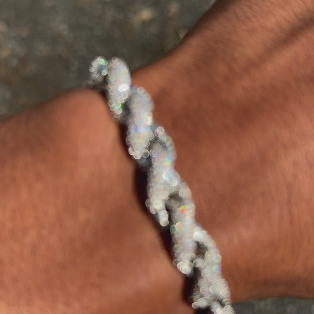 Charger la vidéo: ROPIS - Chaine Torsadée 8mm - Or blanc