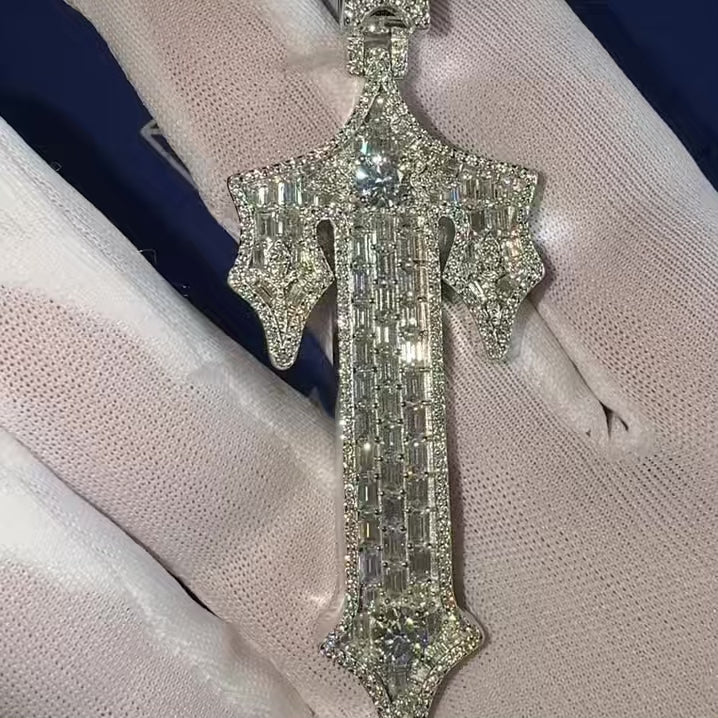 ZARLAS - Pendentif "T" Moissanite VVS1 - Argent 925