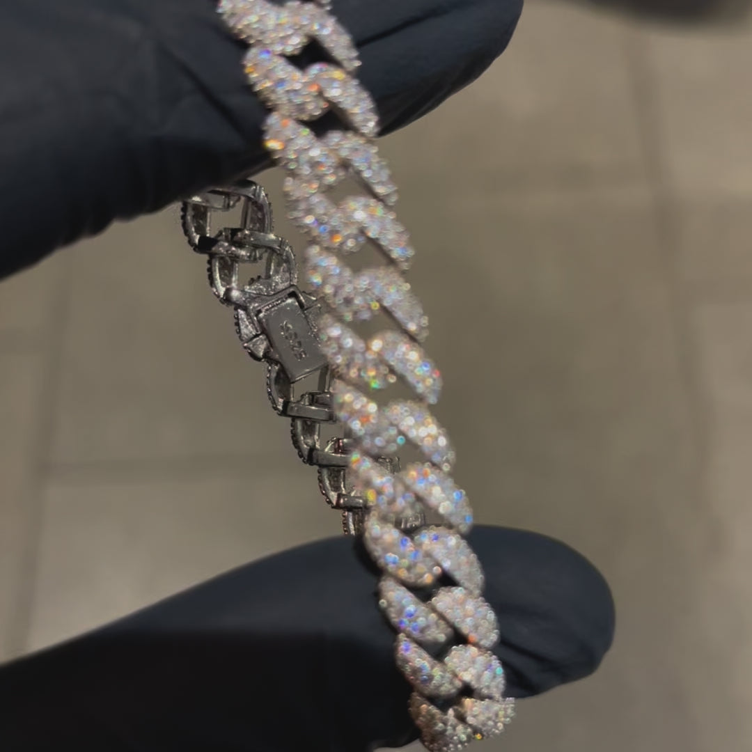 Charger la vidéo: IZAR - Bracelet Cubain 8mm - Argent 925