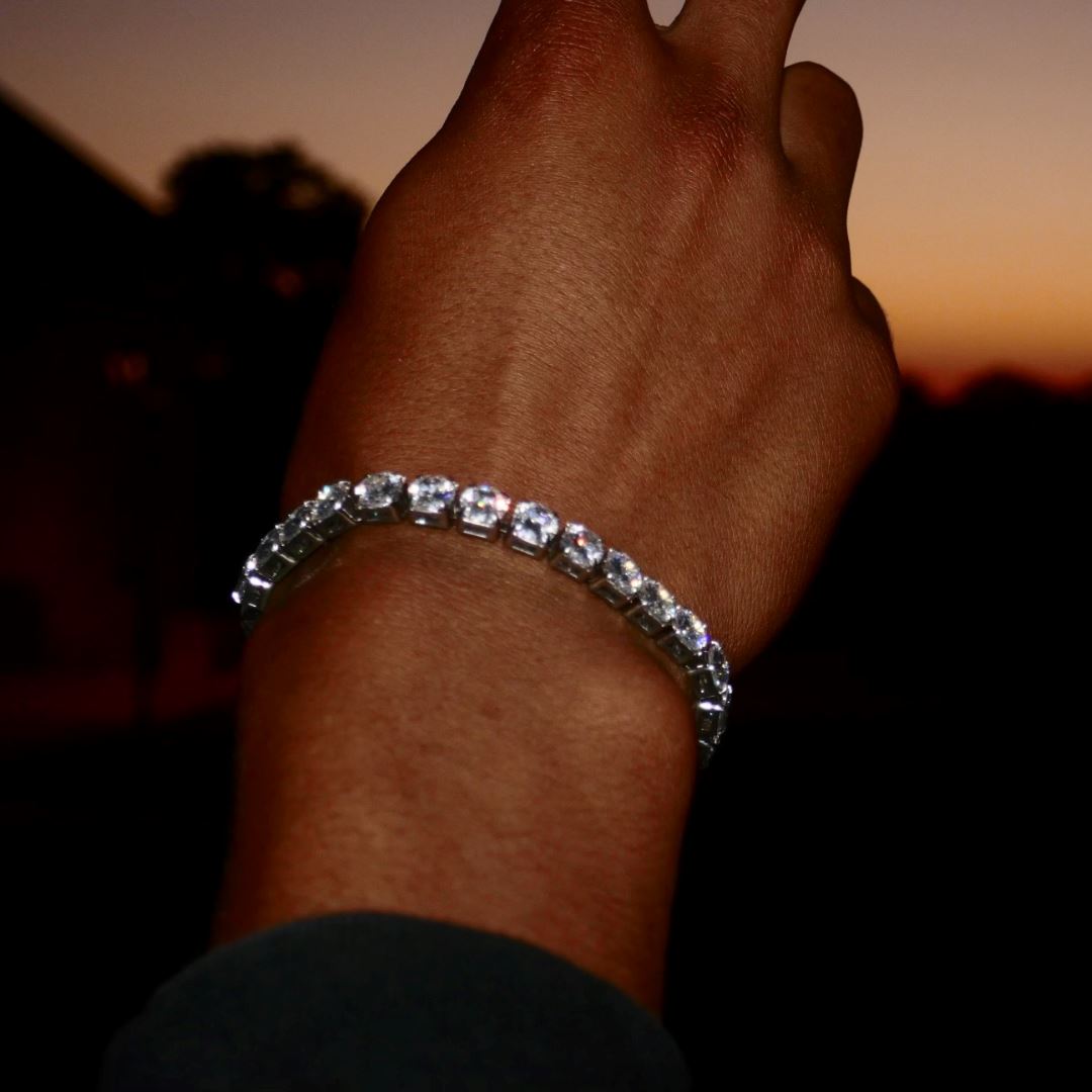 RIGEL - Bracelet de Tennis 6mm - Or blanc - Maison Brillance