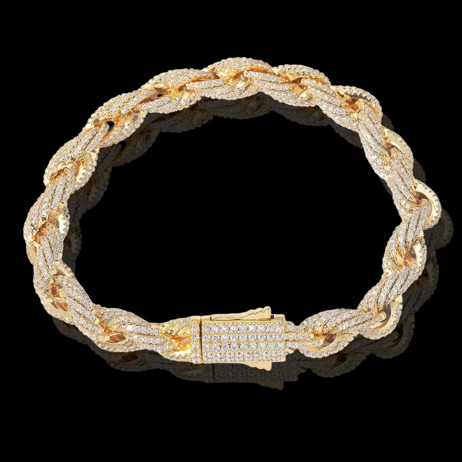 ROPIS - Bracelet Torsadée 8mm - Or blanc - Maison Brillance