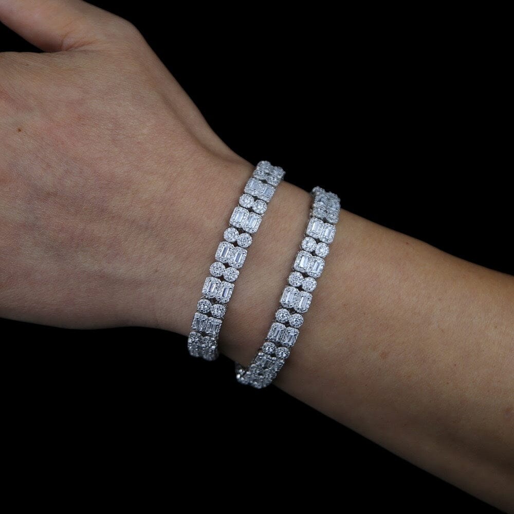 TOPYS - Bracelet de Tennis double 6mm - Or blanc - Maison Brillance