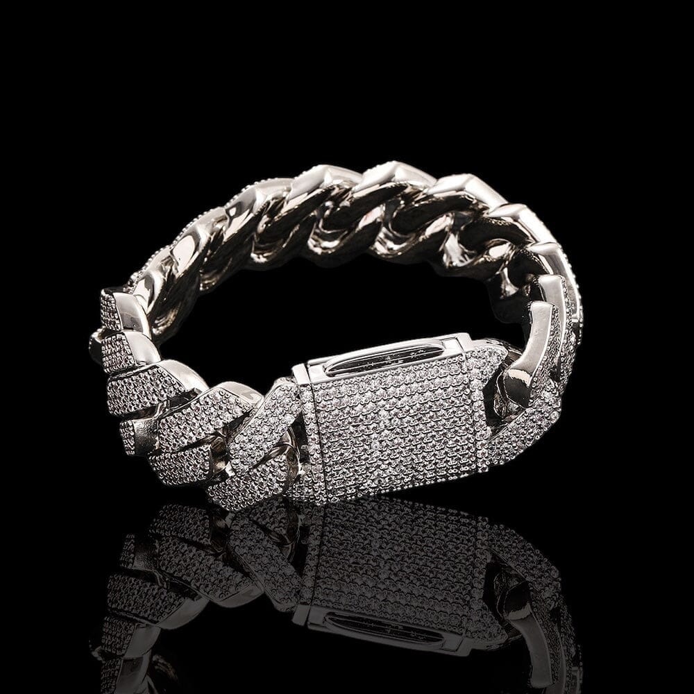 TYLAS - Chaîne Cubaine 2cm - Or Blanc - Maison Brillance